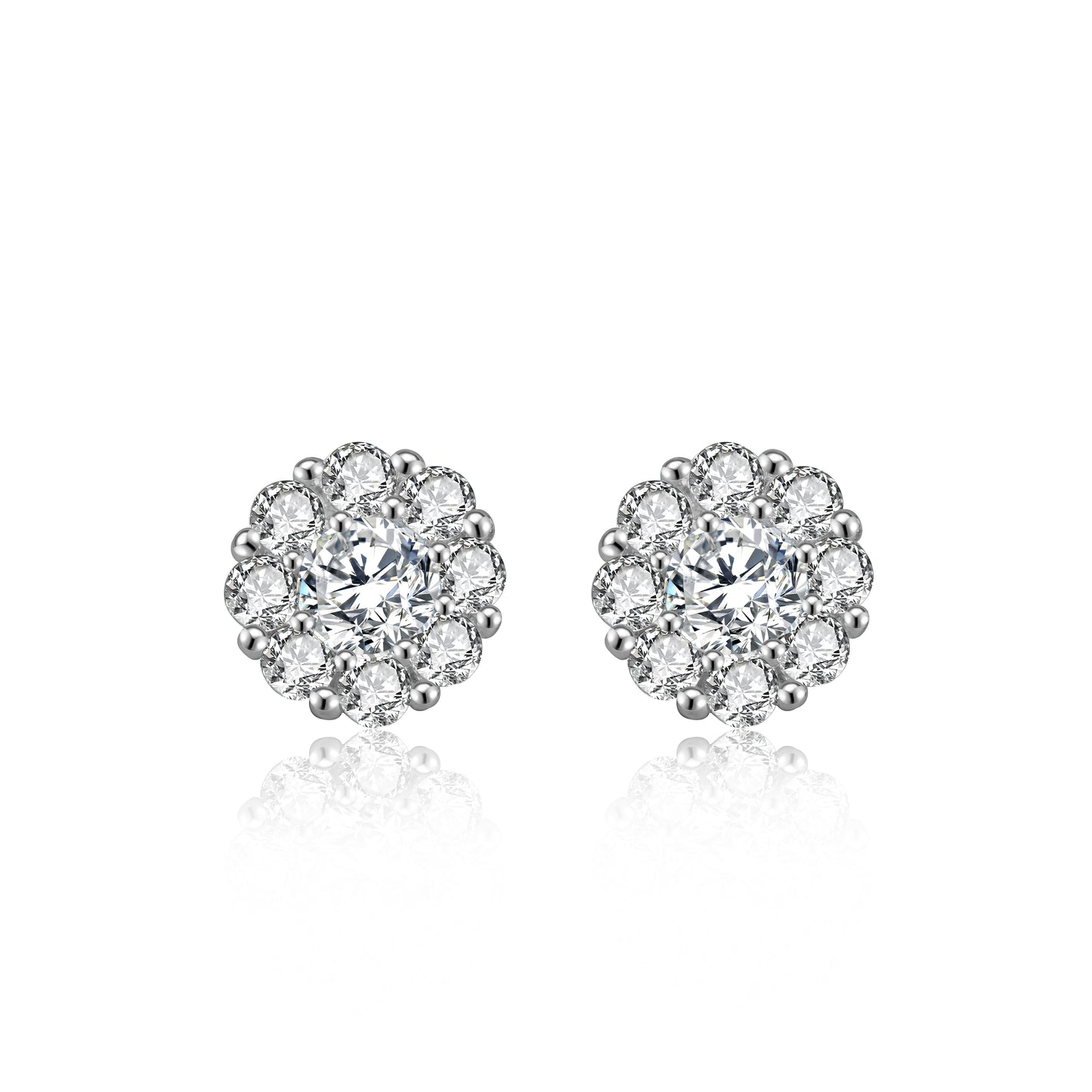 Heart On Fire 0.5Carat*2 Moissanite Stud Earrings