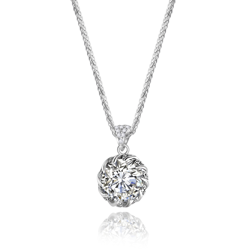 White Oz 3Carat Moissanite Diamond Necklace