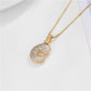 Golden Bubble Initial Letter Necklace w/ Zirconia & Brass Alphabet Necklaces