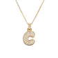 Golden Bubble Initial Letter Necklace w/ Zirconia & Brass Alphabet Necklaces