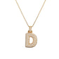 Golden Bubble Initial Letter Necklace w/ Zirconia & Brass Alphabet Necklaces