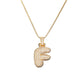 Golden Bubble Initial Letter Necklace w/ Zirconia & Brass Alphabet Necklaces