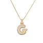 Golden Bubble Initial Letter Necklace w/ Zirconia & Brass Alphabet Necklaces