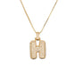 Golden Bubble Initial Letter Necklace w/ Zirconia & Brass Alphabet Necklaces