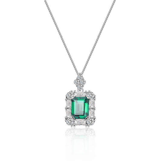 Duchess 2ct Emerald Green Moissanite Necklace