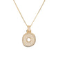 Golden Bubble Initial Letter Necklace w/ Zirconia & Brass Alphabet Necklaces