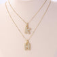 Golden Bubble Initial Letter Necklace w/ Zirconia & Brass Alphabet Necklaces