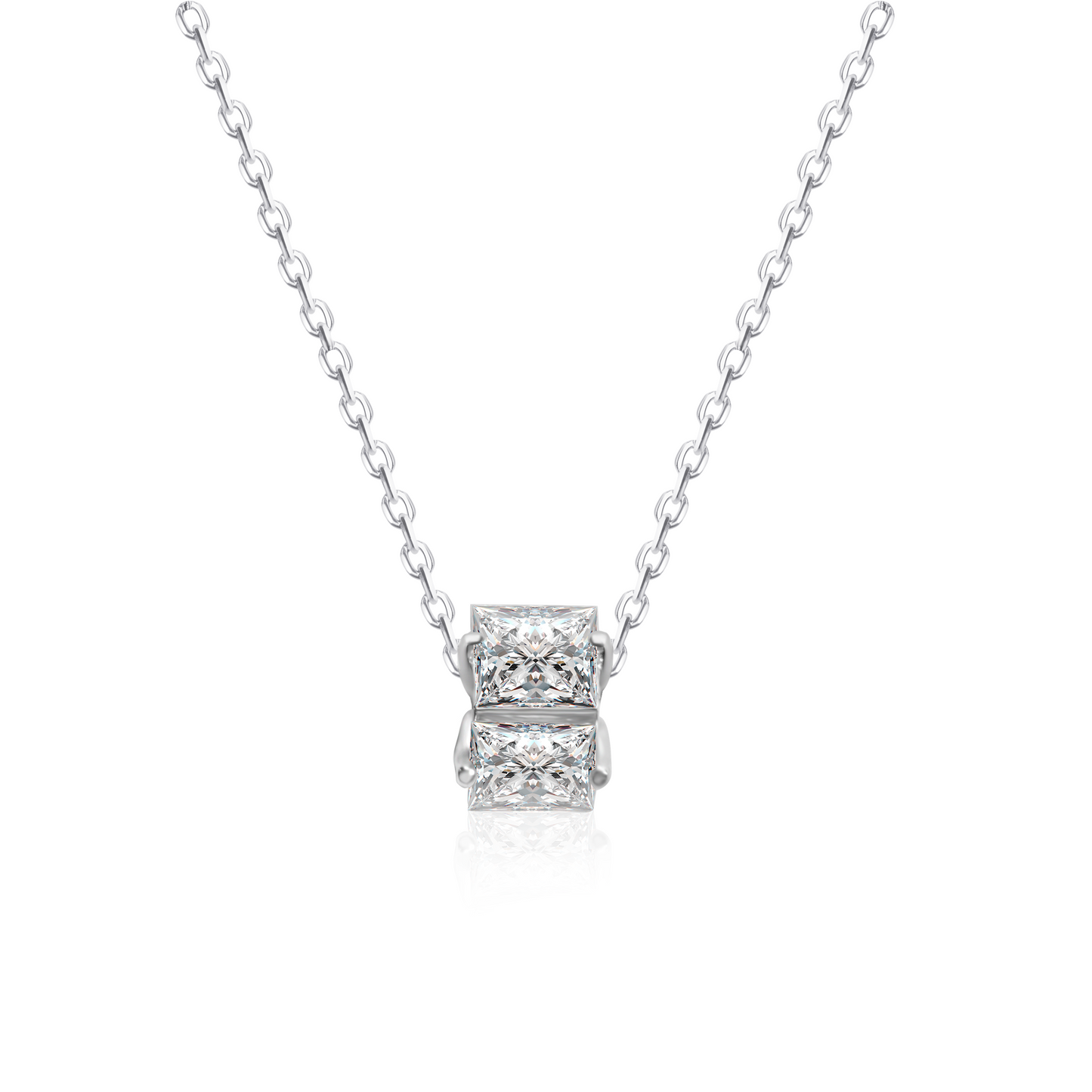 Cube-Shaped Moissanite Necklace