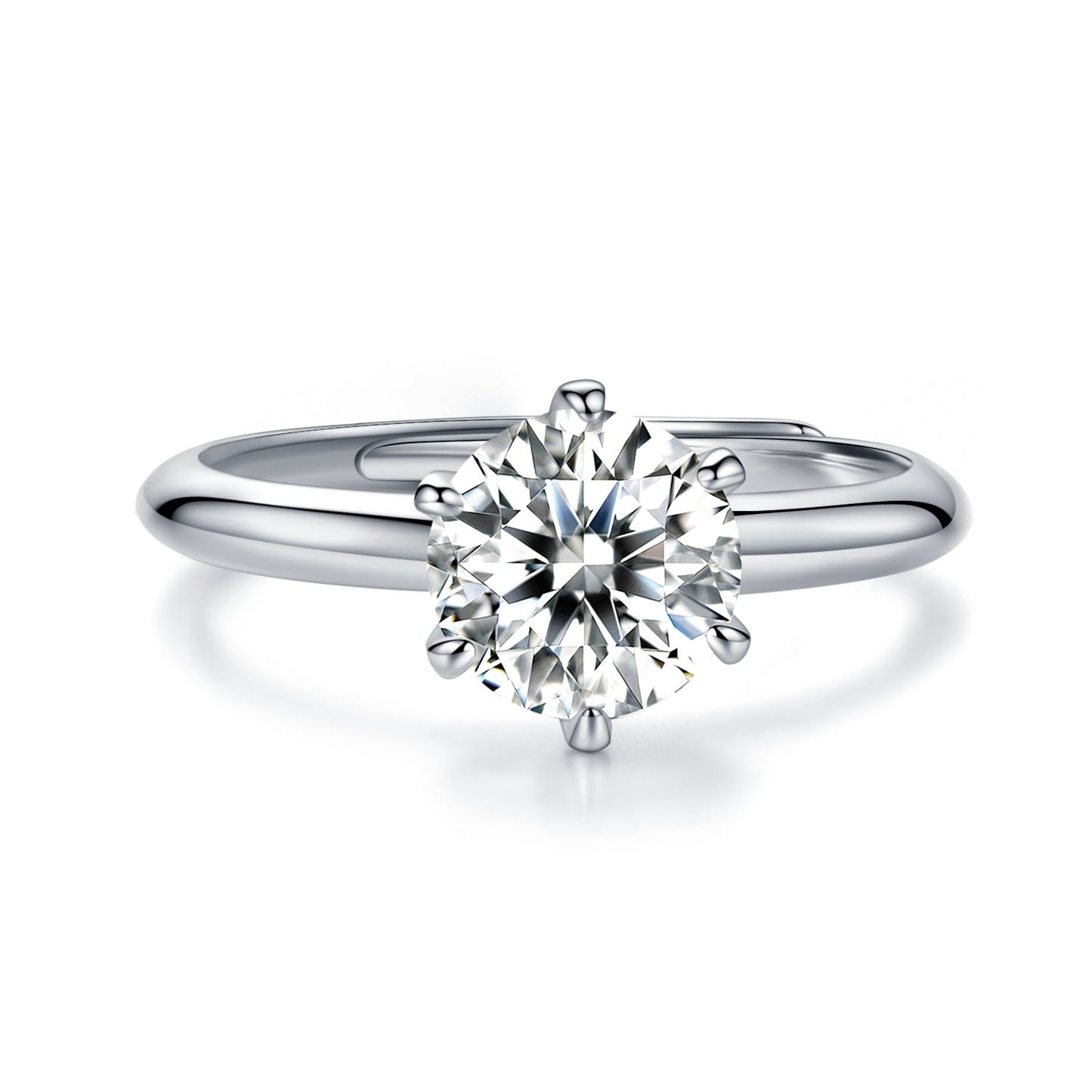 [D&J] Six-Prong 3ct Moissanite Ring