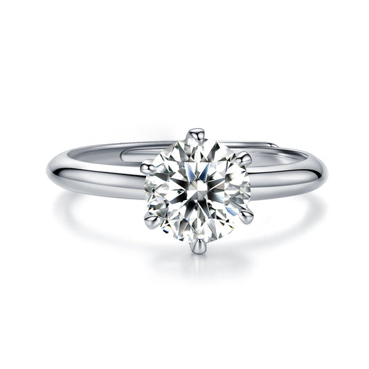 [D&J] Six-Prong 5ct Moissanite Ring