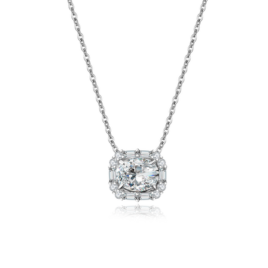 [D&J] Emerald-Shape 2ct Moissanite Necklace