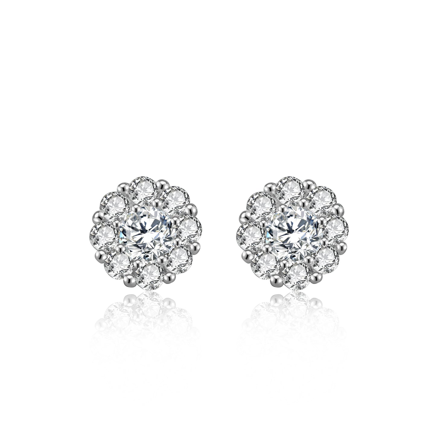 Heart On Fire 0.5Carat*2 Moissanite Stud Earrings