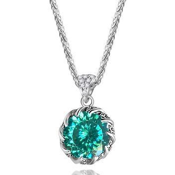 Green Oz 3Carat Green Moissanite Diamond Necklace