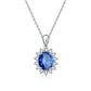 Oval Shape Sunflower Blue Moissanite 1ct Necklace