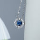 Sparkling Dance 1ct Sapphire Blue Moissanite Necklace