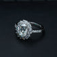 Oval Cluster 2Carat Halo Moissanite Ring