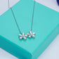 Twins Flower Moissanite Pendant Necklace
