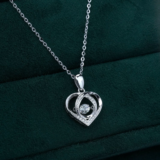 Eternity Love 0.3ct Moissanite Diamond Pendant w/s925 Chain