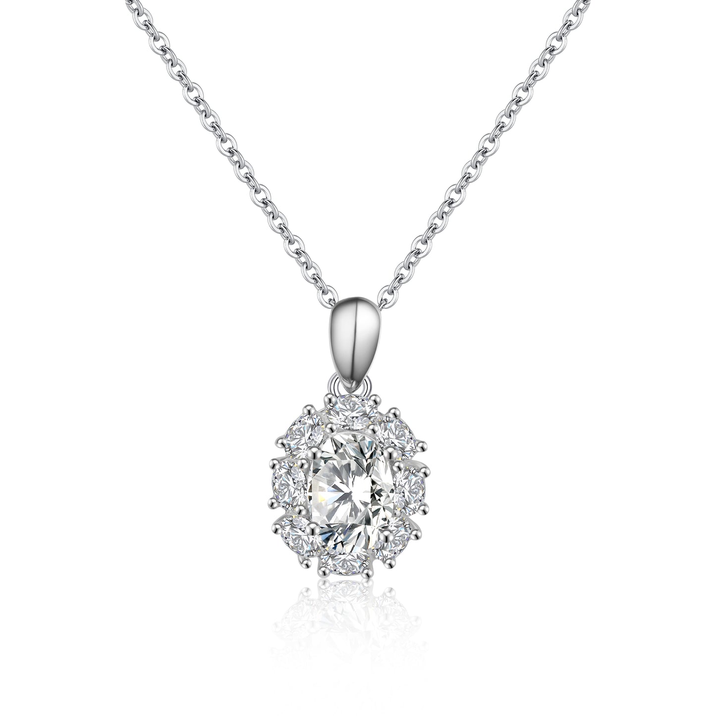 Oval Cluster 1Carat Moissanite Necklace