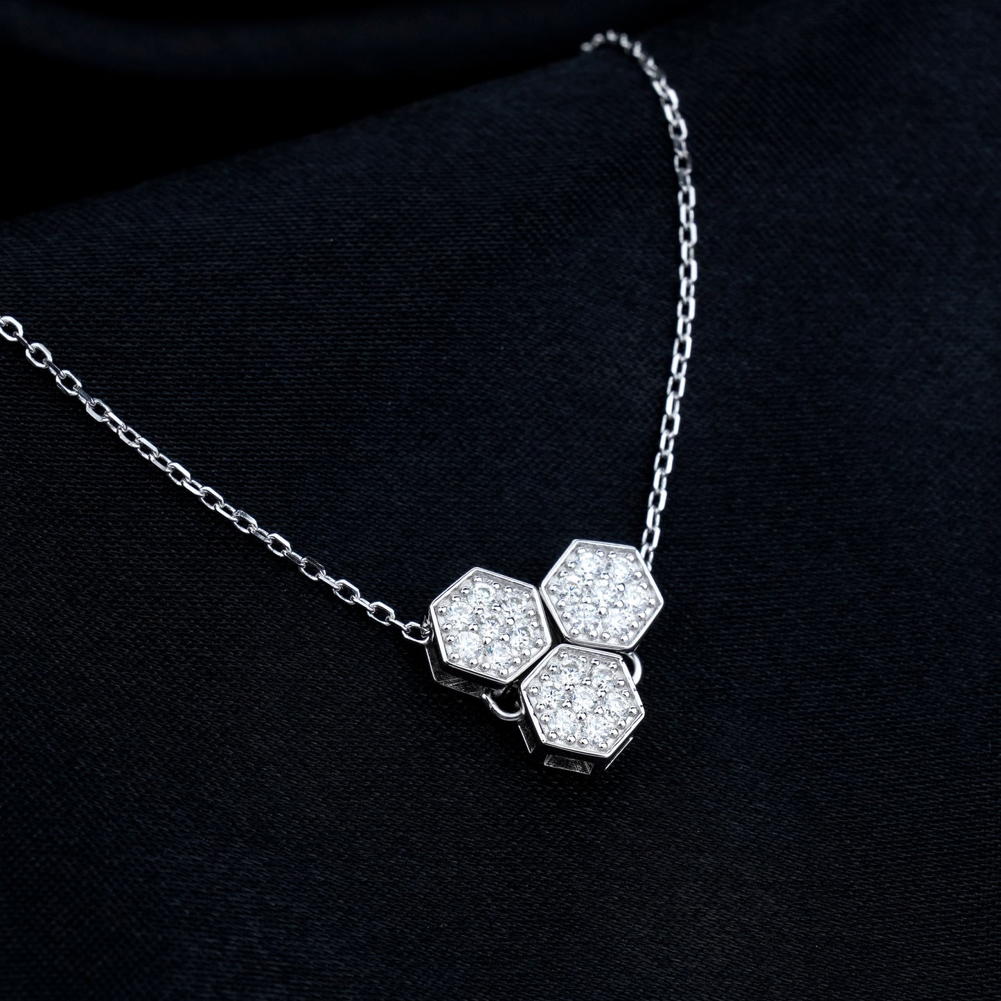 Honey Comb Moissanite Necklace