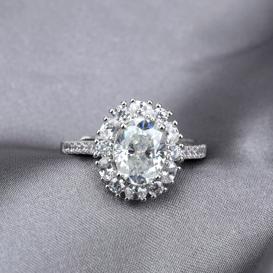 Beloved Oval 2ct Halo Moissanite Ring