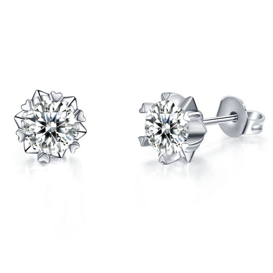 Snow Flake 0.1ct*2 Moissanite Stud Earrings