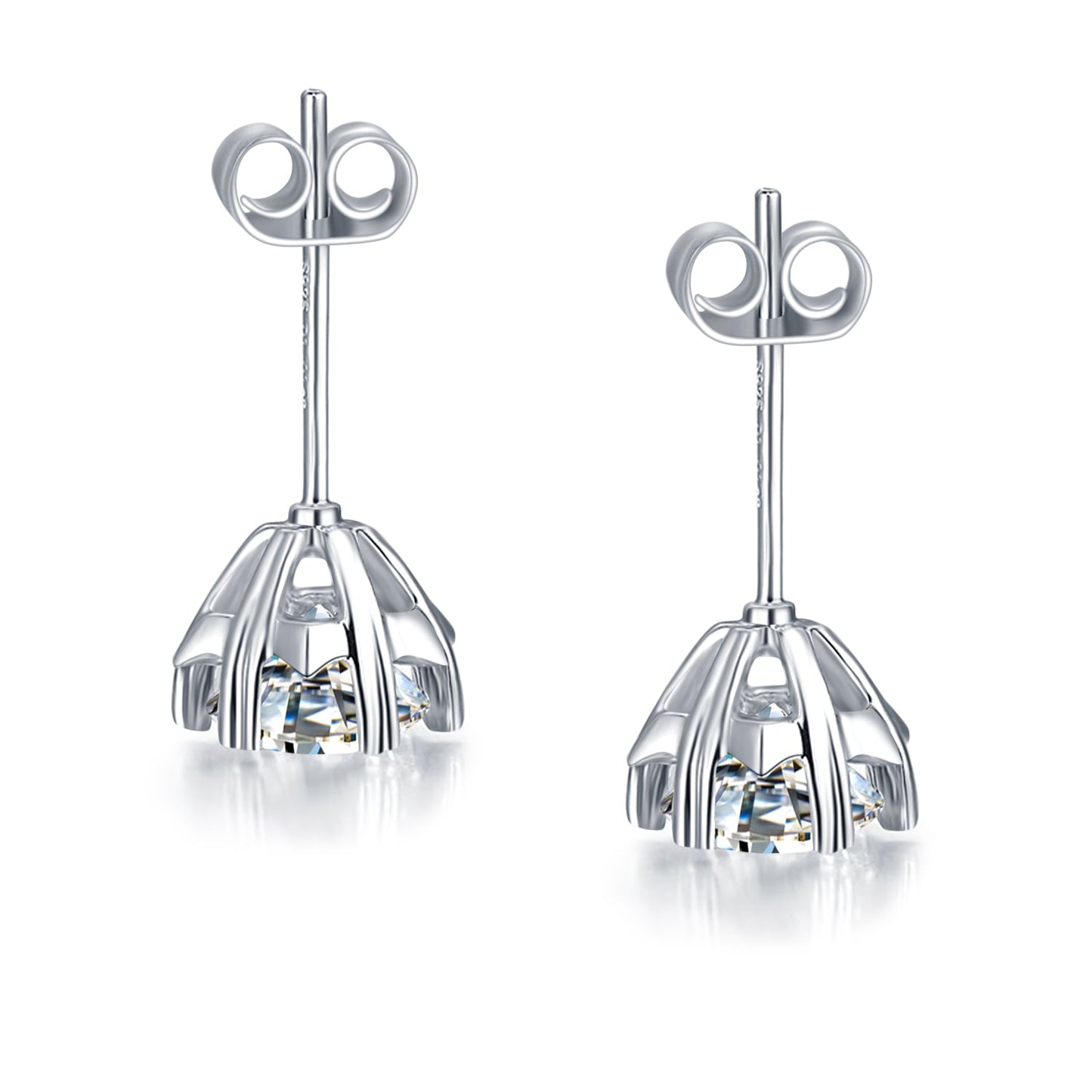 [D&J] Snow Flake 0.1ct*2 Moissanite Stud Earrings