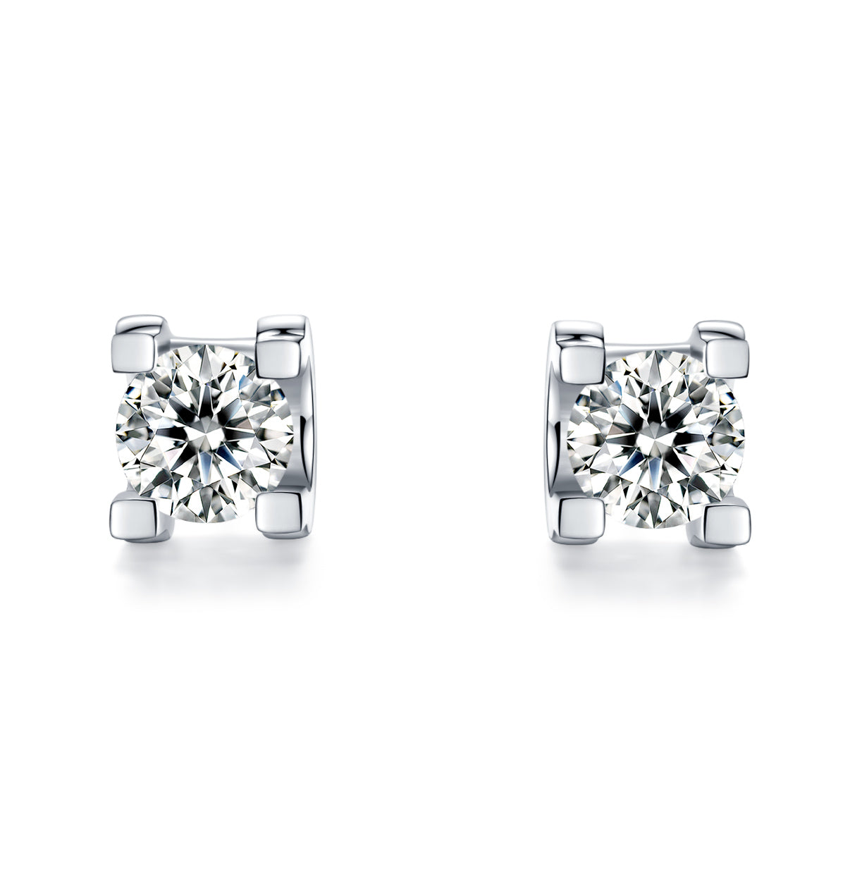 C Solitaire 0.5ct*2 Moissanite Stud Earrings