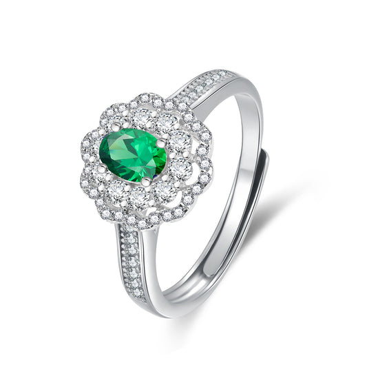 0.5ct Oval Cut Emerald Color Moissanite Ring w/s925 Band