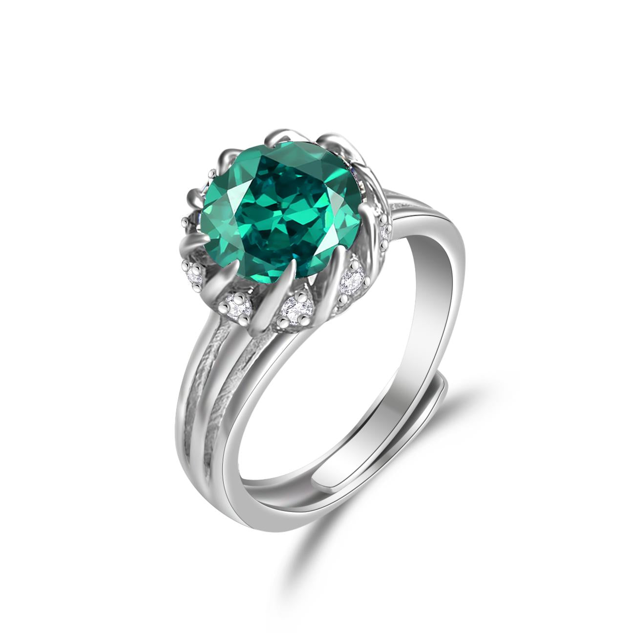 Green Oz 3Carat Moissanite Ring