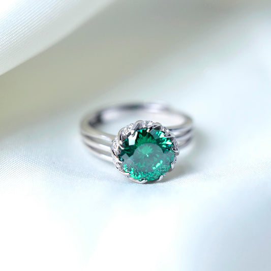 Green Oz 3Carat Moissanite Ring