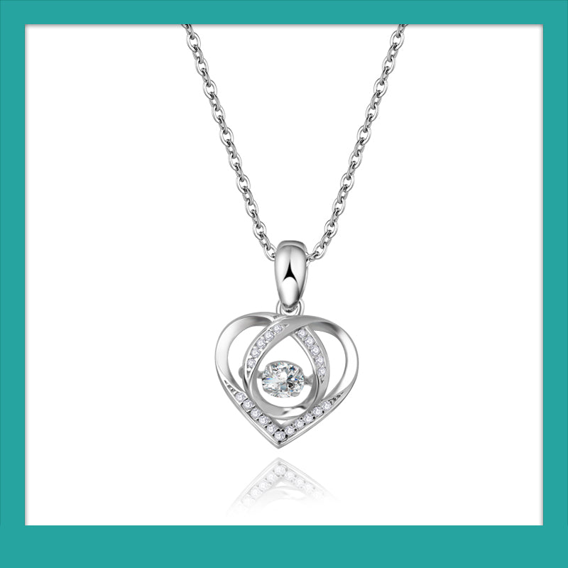 Eternity Love 0.3ct Moissanite Diamond Pendant w/s925 Chain