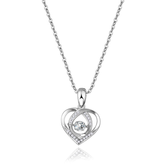 Eternity Love 0.3ct Moissanite Diamond Pendant w/s925 Chain