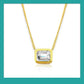 Emerald 3Carat Moissanite 24K Gold Pendant
