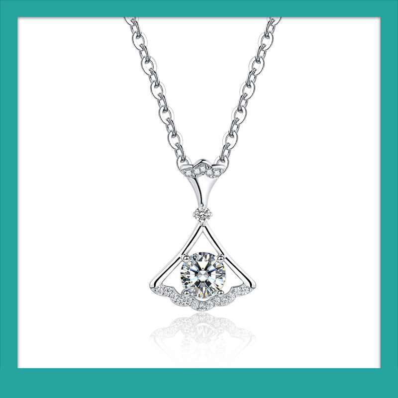 [D&J] Rhythm of Love 1ct Moissanite Diamond Pendant w/s925 Chain