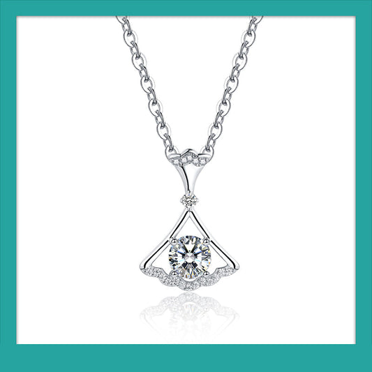 [D&J] Rhythm of Love 1ct Moissanite Diamond Pendant w/s925 Chain