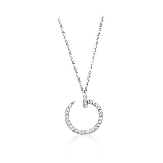 Circle Nail Moissanite Necklace