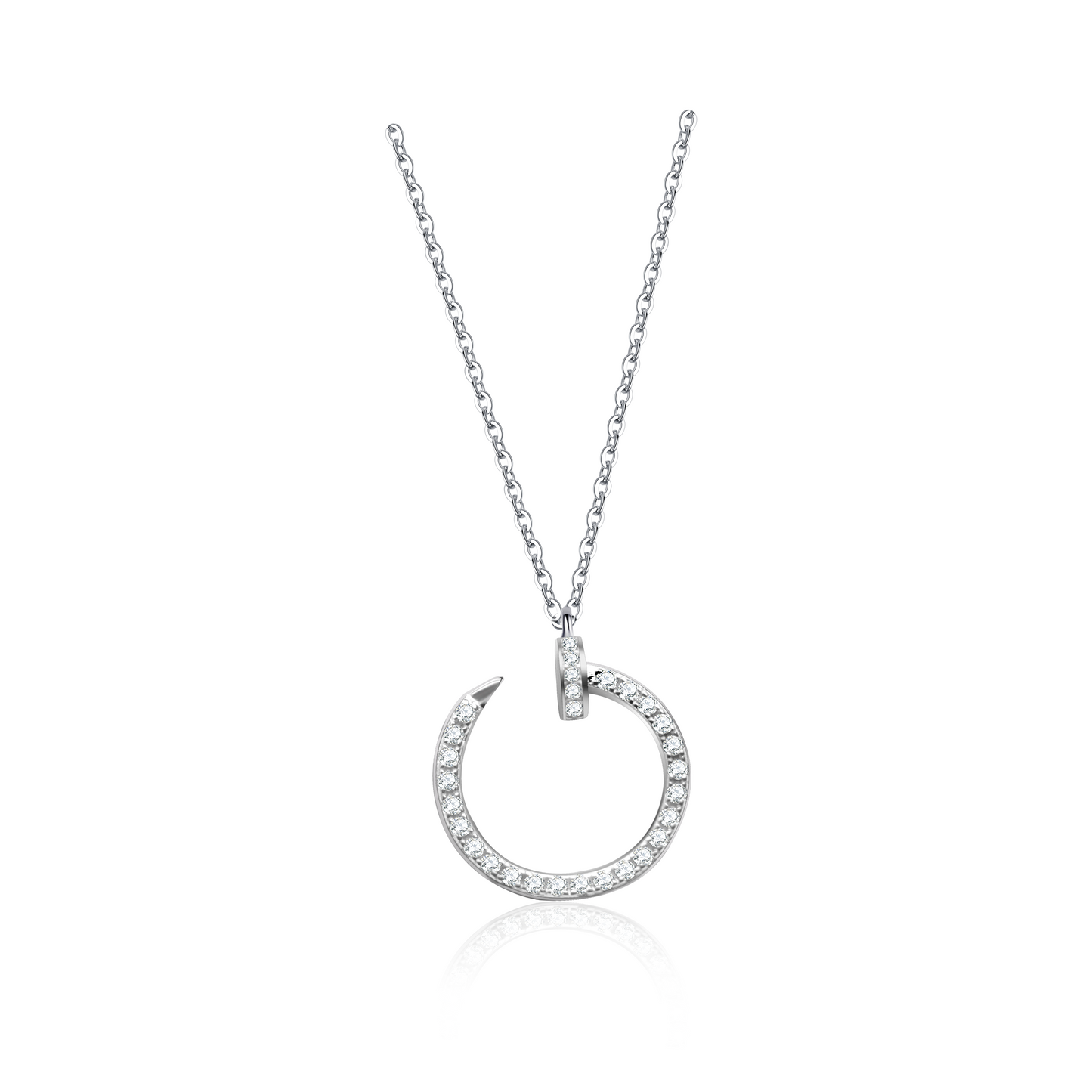 [D&J] Circle Nail Moissanite Necklace