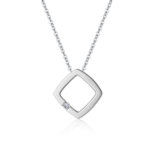 [D&J] Square-shaped 0.1Carat Moissanite Necklace