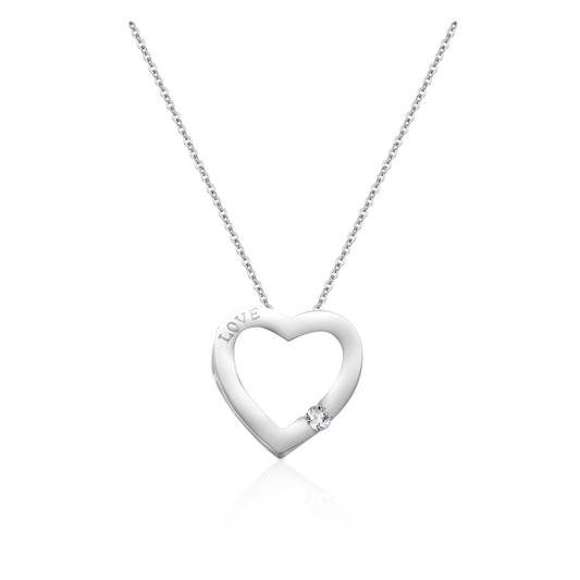 Heart-Shaped 0.1ct Moissanite Necklace