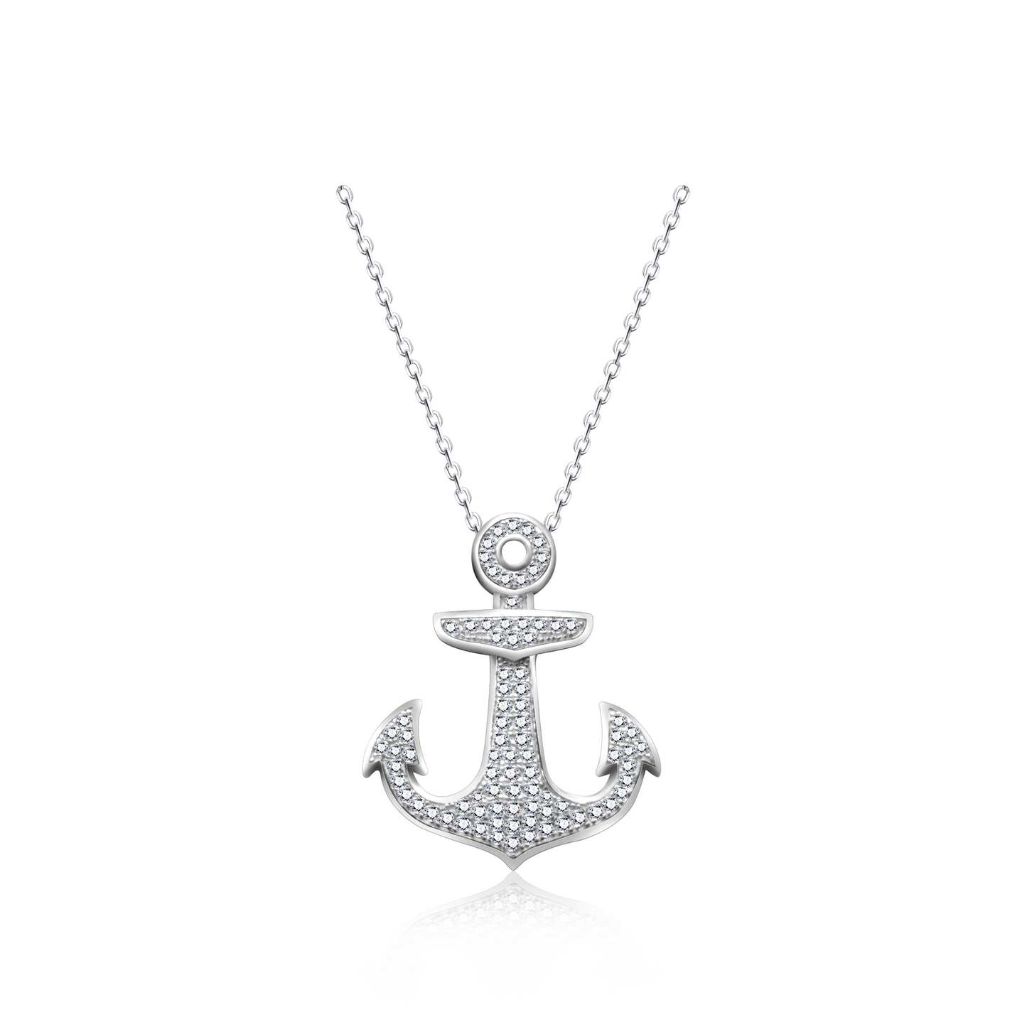 Anchor Moissanite Necklace