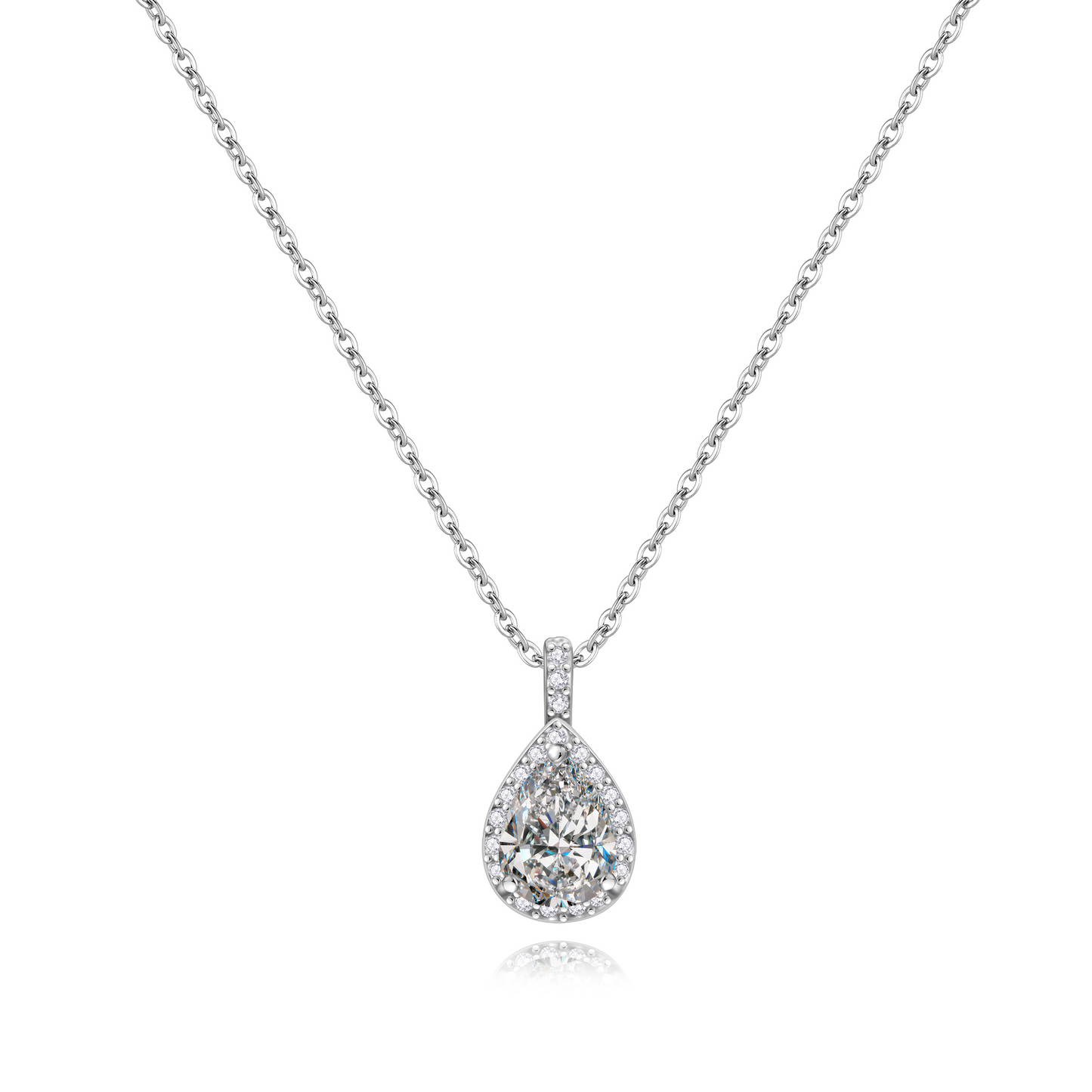 [LeBijouLab] Tear drop 0.8ct Moissanite Necklace