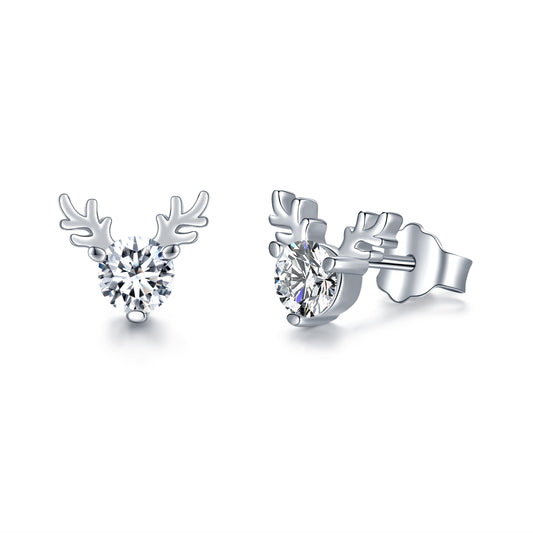 Baby Deer 0.3ct *2 Moissanite Stud Earrings