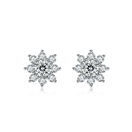 Sunflower 0.5Carat*2 Moissanite Stud Earrings