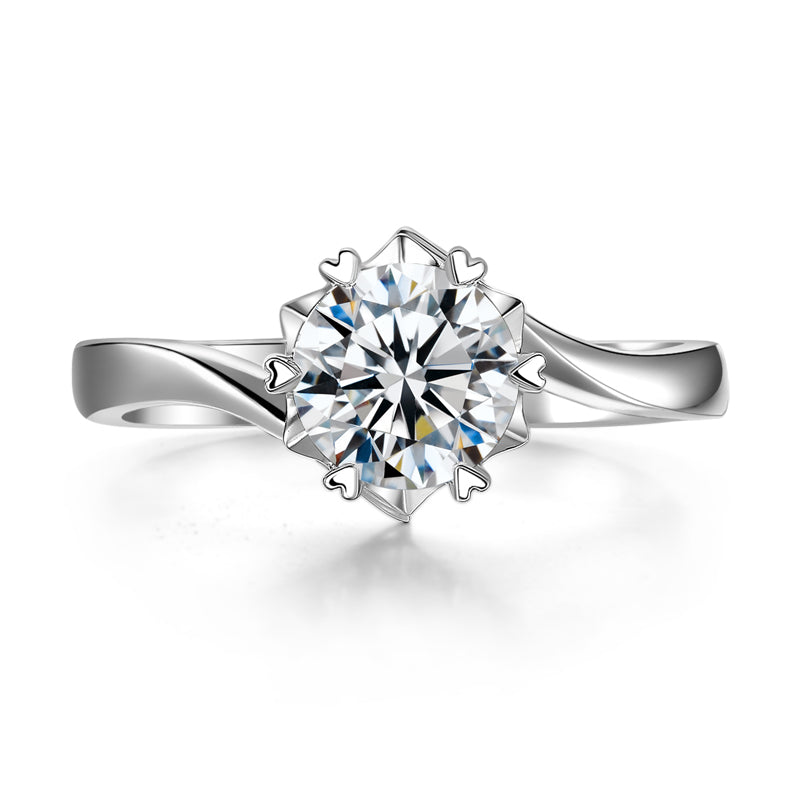 Swirl Bypass Solitaire 1Carat Moissanite Ring