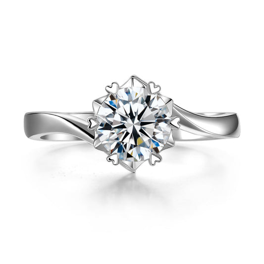 [D&J] Swirl Bypass Solitaire 1Carat Moissanite Ring