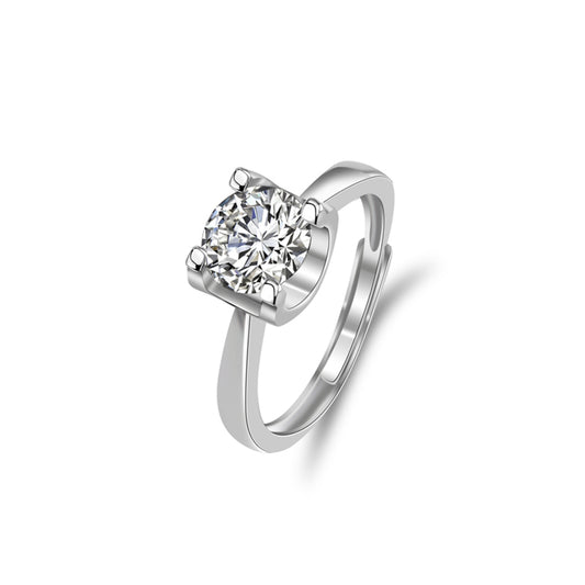 C Solitaire 1ct Moissanite Ring