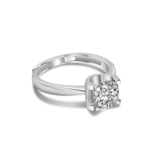 C Solitaire 1ct Moissanite Ring