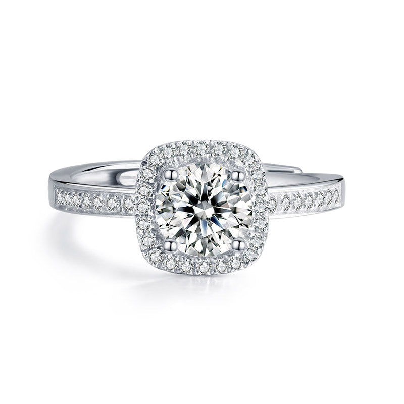 Cushion Halo 1Carat Moissanite Ring