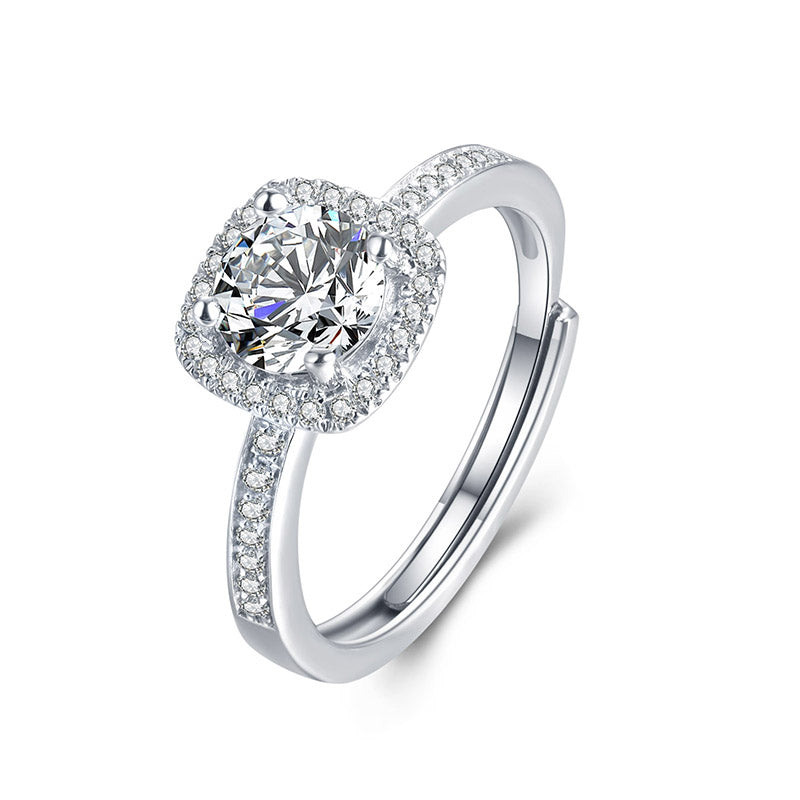 Cushion Halo 1Carat Moissanite Ring